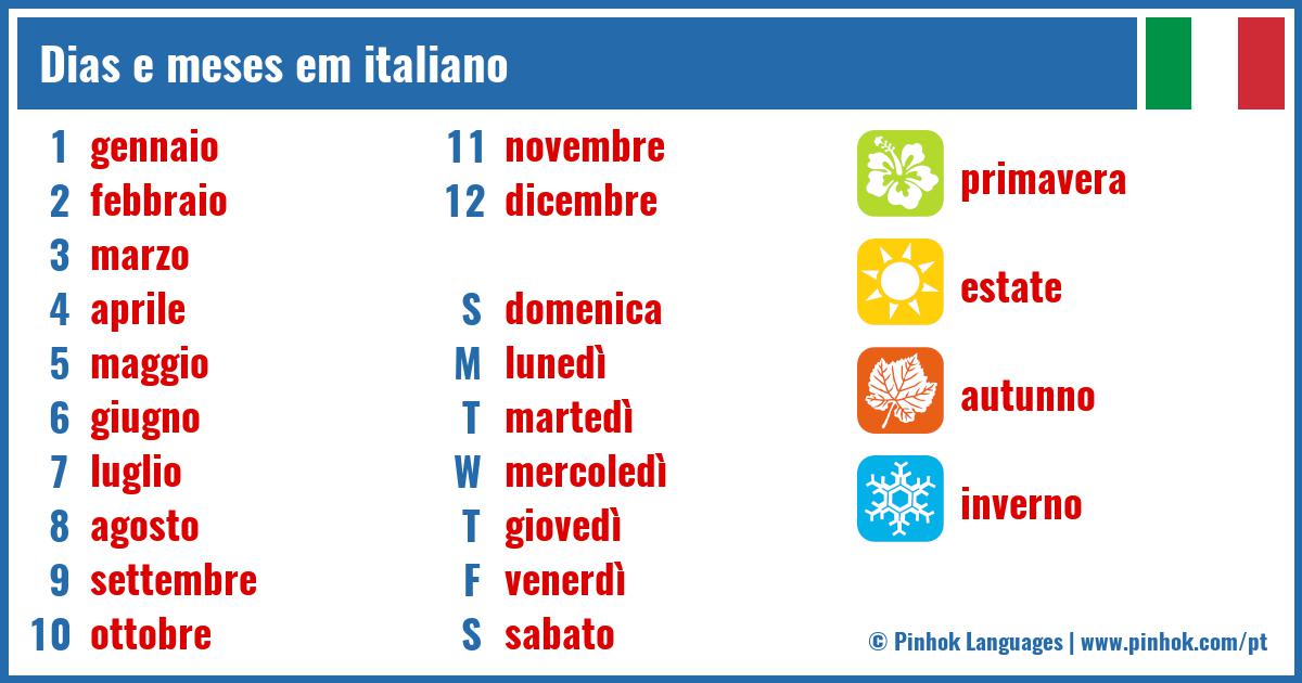 Dias e meses em italiano