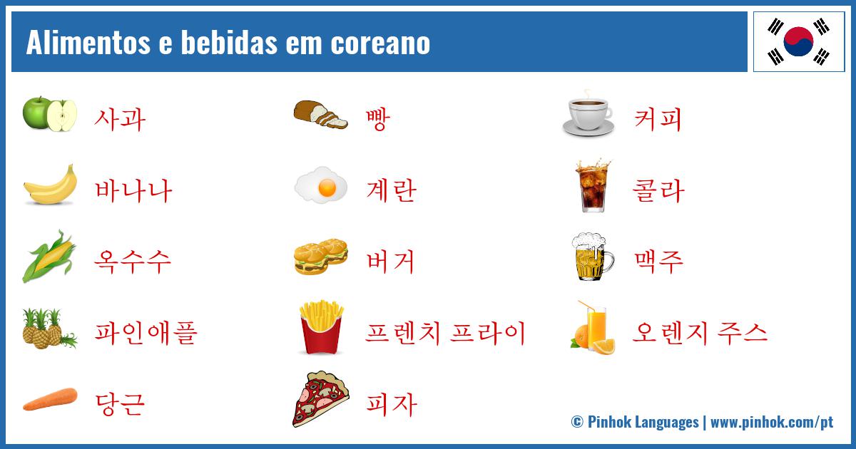 Alimentos e bebidas em coreano