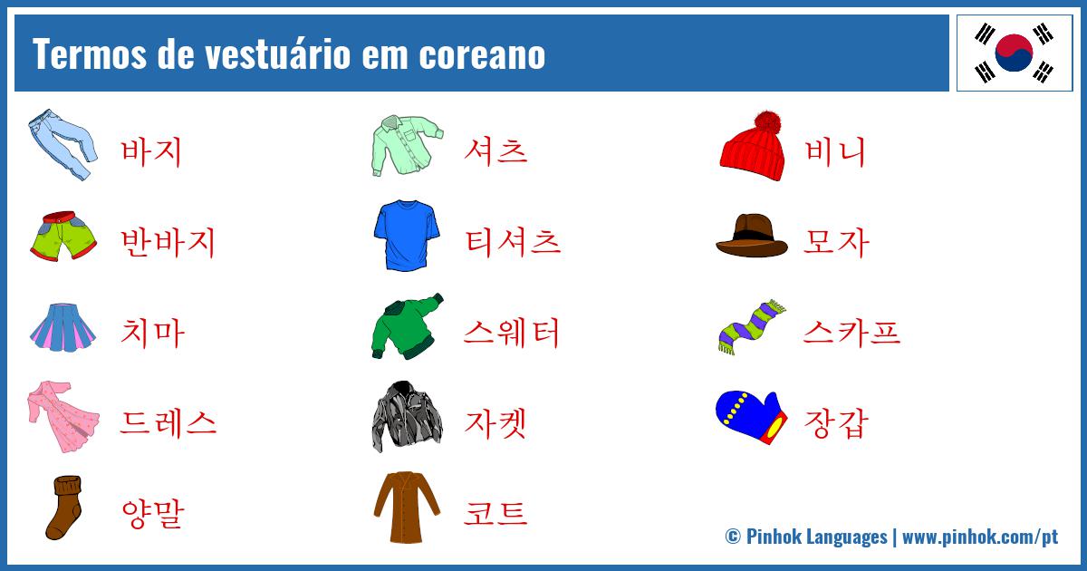 Termos de vestuário em coreano