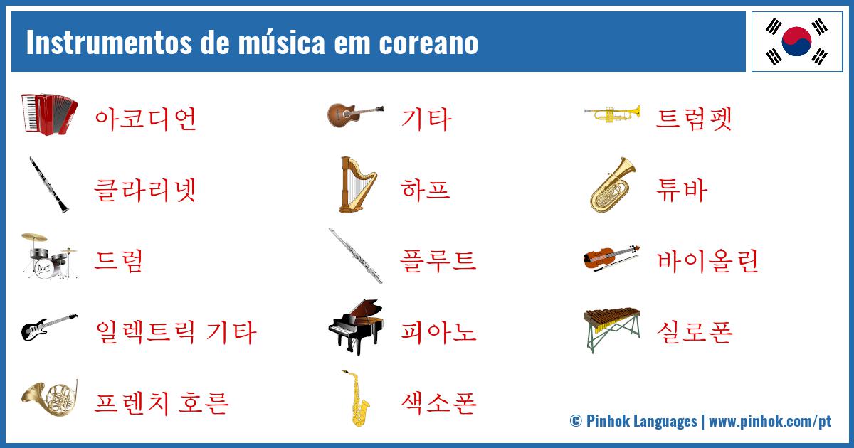 Instrumentos de música em coreano