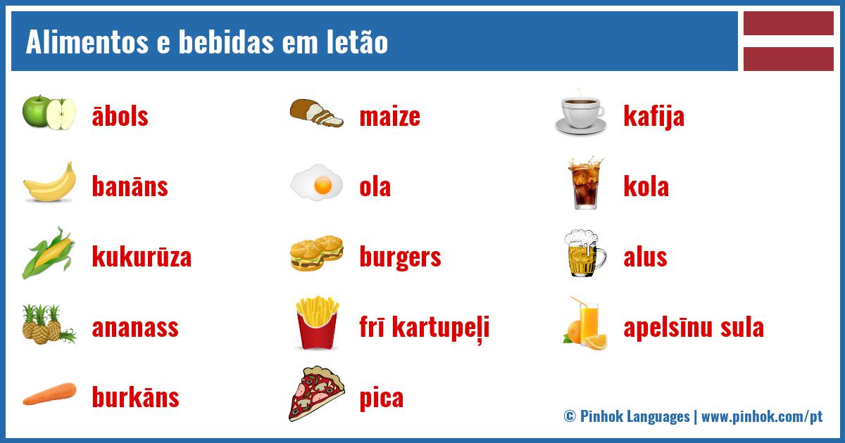 Alimentos e bebidas em letão