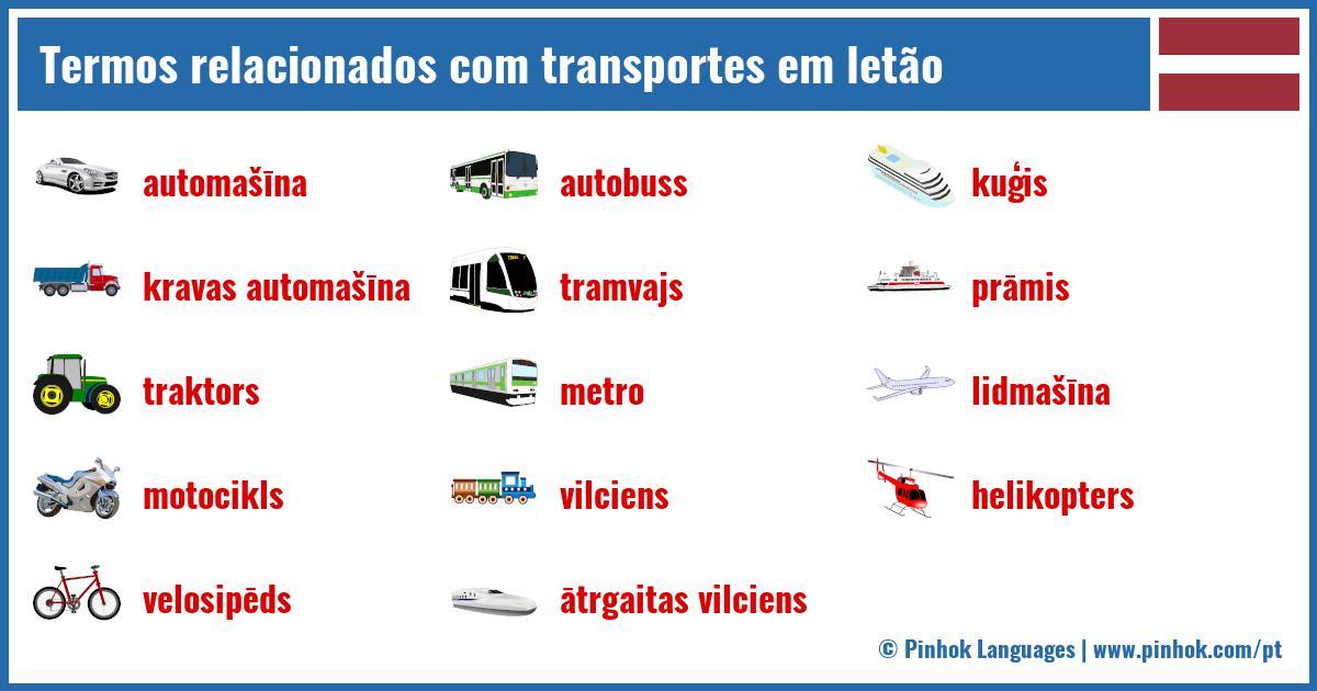 Termos relacionados com transportes em letão