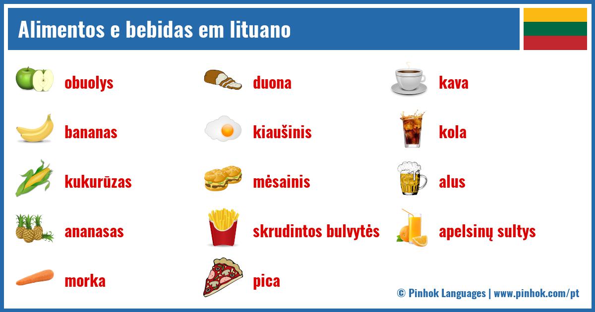 Alimentos e bebidas em lituano