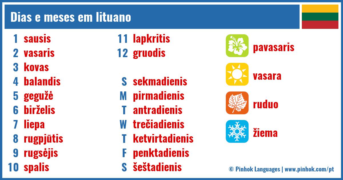 Dias e meses em lituano