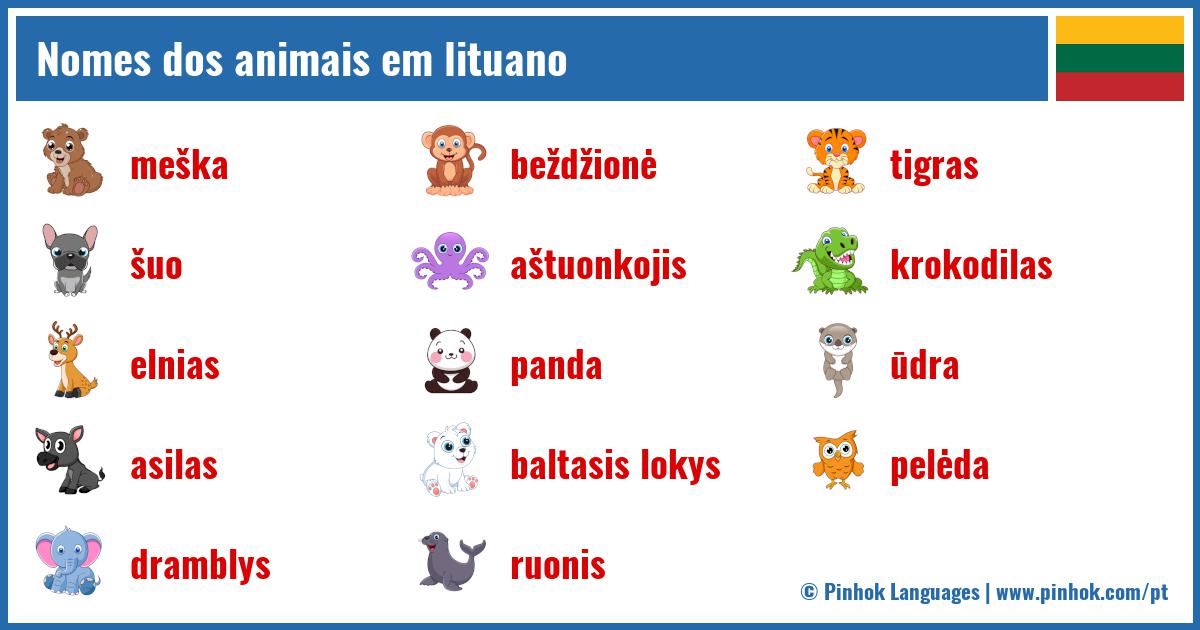Nomes dos animais em lituano
