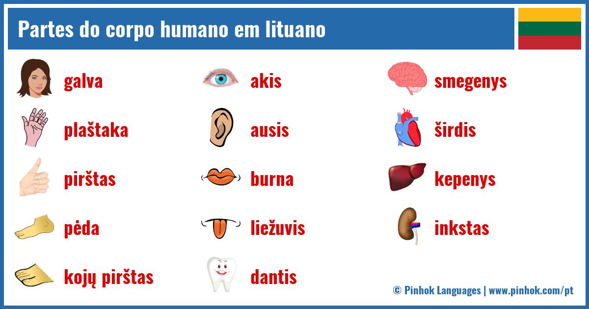 Partes do corpo humano em lituano
