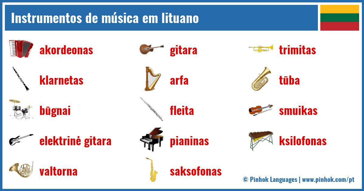 Instrumentos de música em lituano