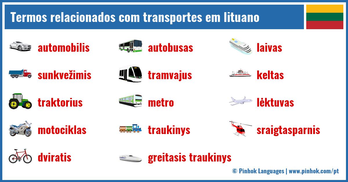 Termos relacionados com transportes em lituano