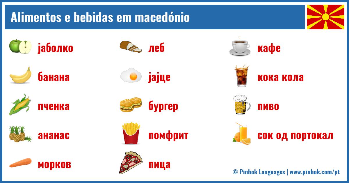 Alimentos e bebidas em macedónio