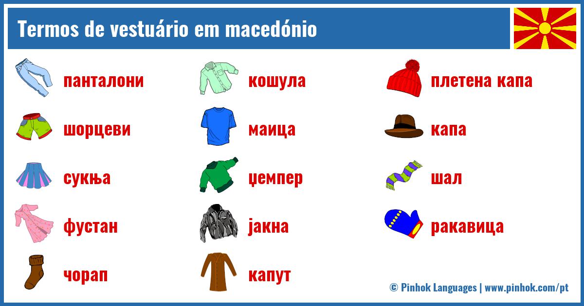 Termos de vestuário em macedónio