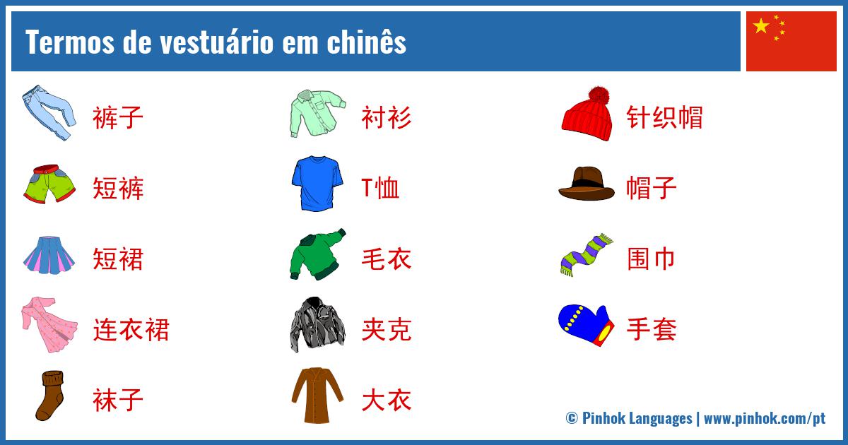 Termos de vestuário em chinês