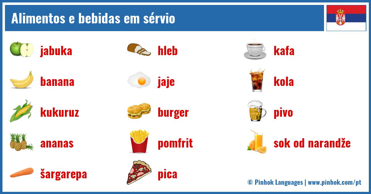 Alimentos e bebidas em sérvio