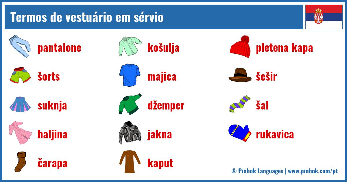 Termos de vestuário em sérvio