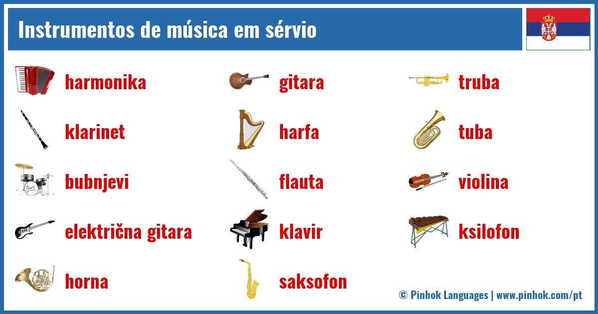 Instrumentos de música em sérvio