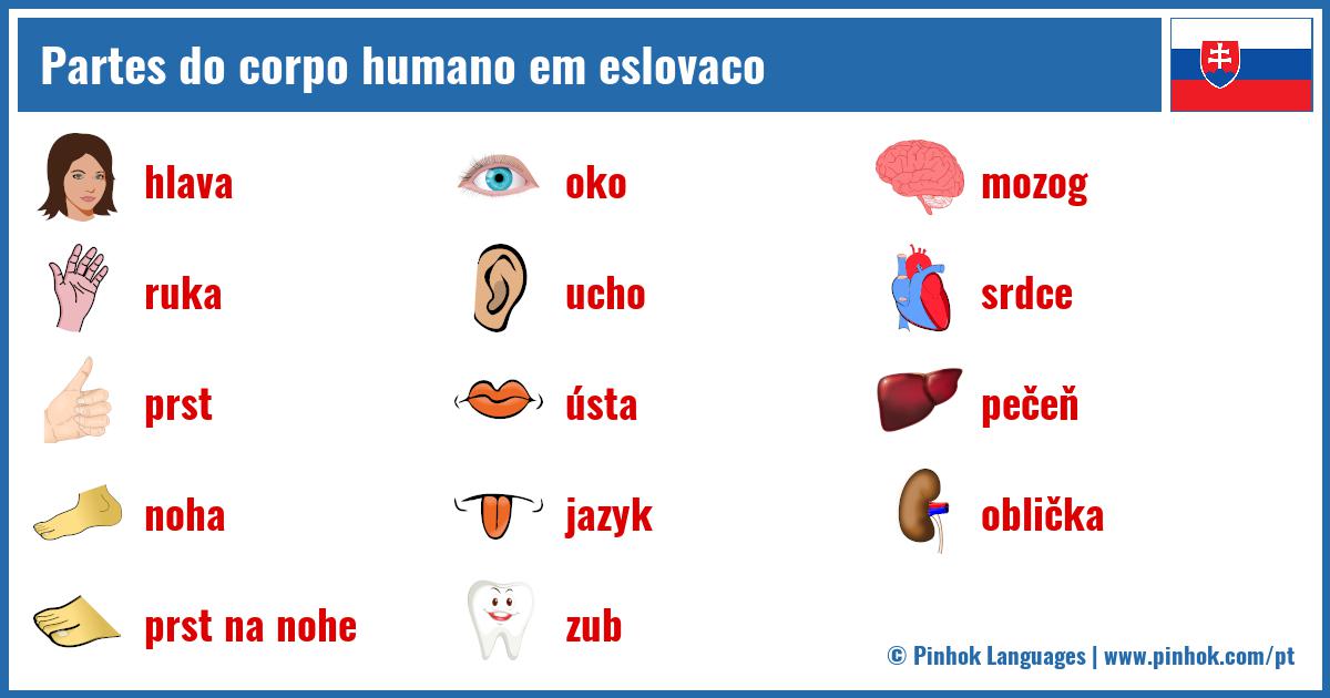 Partes do corpo humano em eslovaco
