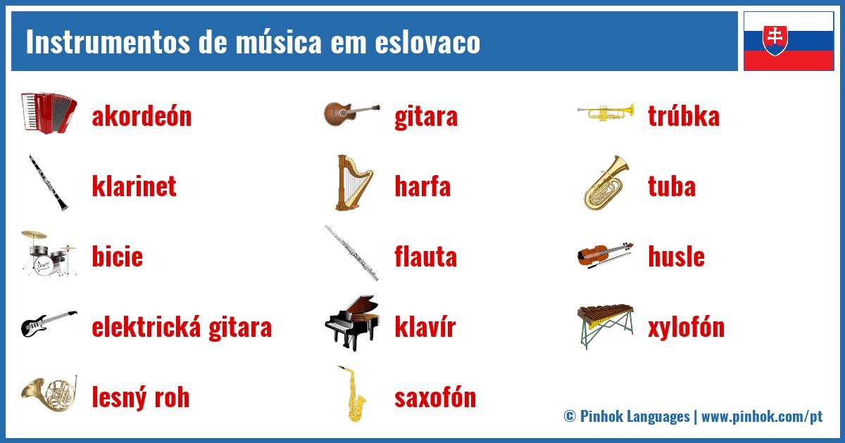 Instrumentos de música em eslovaco