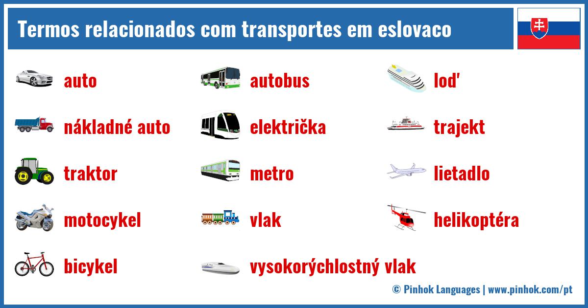 Termos relacionados com transportes em eslovaco