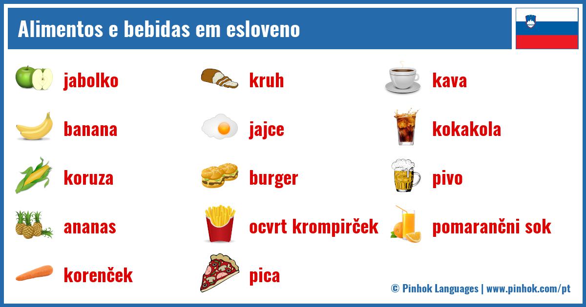 Alimentos e bebidas em esloveno