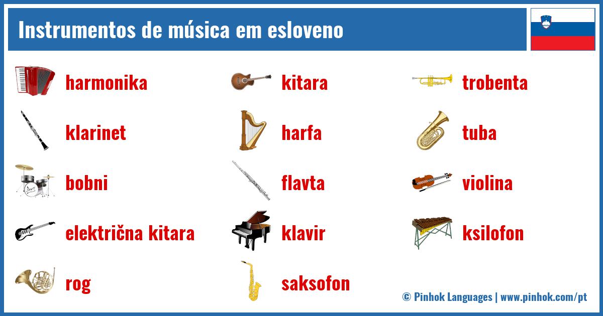 Instrumentos de música em esloveno