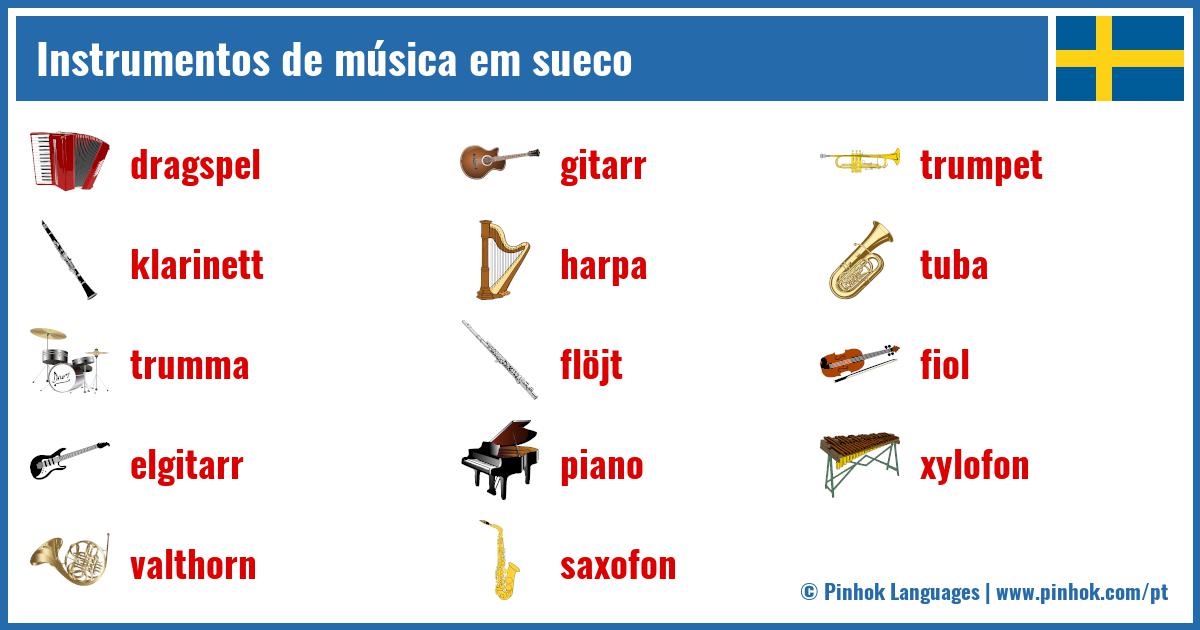Instrumentos de música em sueco