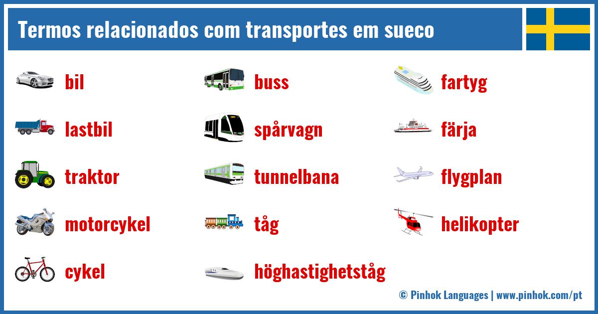 Termos relacionados com transportes em sueco