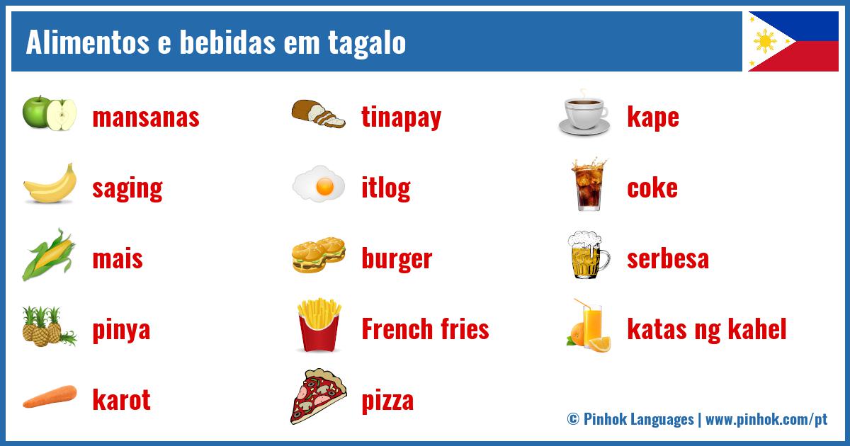 Alimentos e bebidas em tagalo