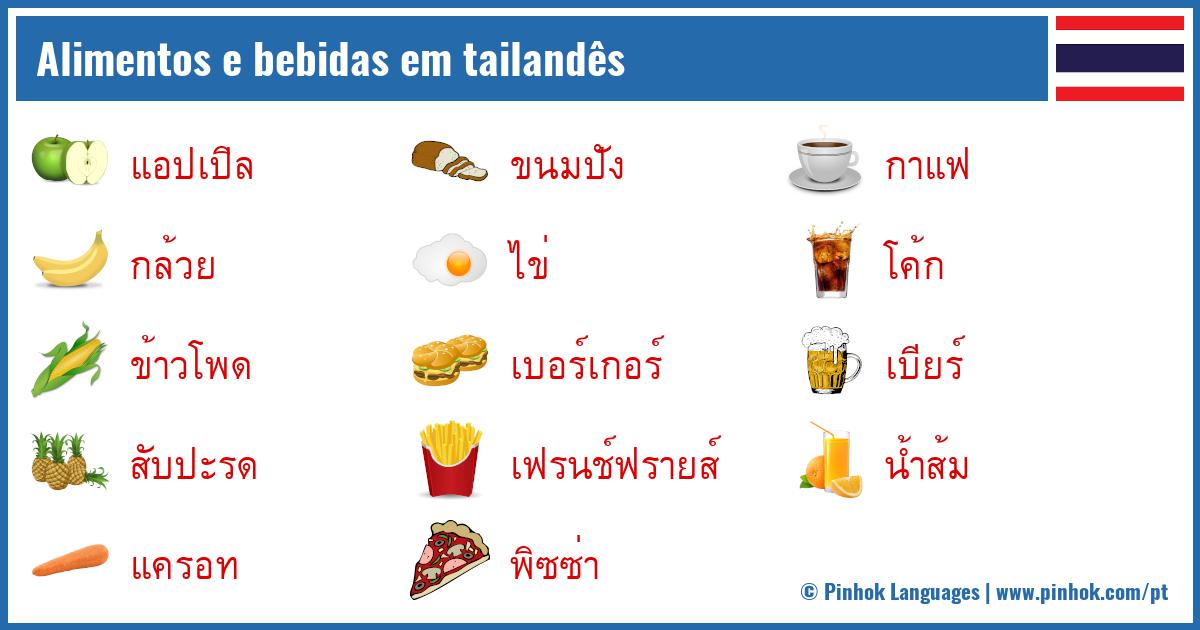 Alimentos e bebidas em tailandês