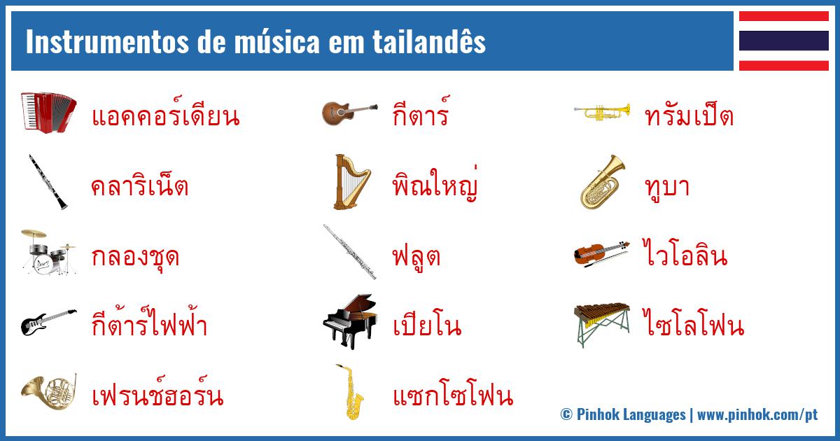 Instrumentos de música em tailandês