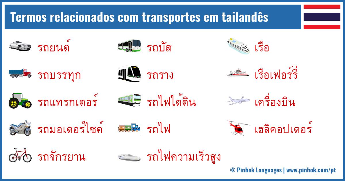 Termos relacionados com transportes em tailandês