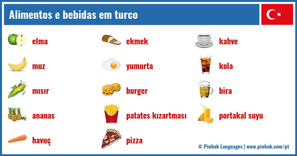 Alimentos e bebidas em turco