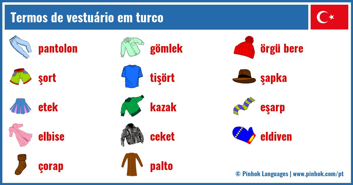 Termos de vestuário em turco
