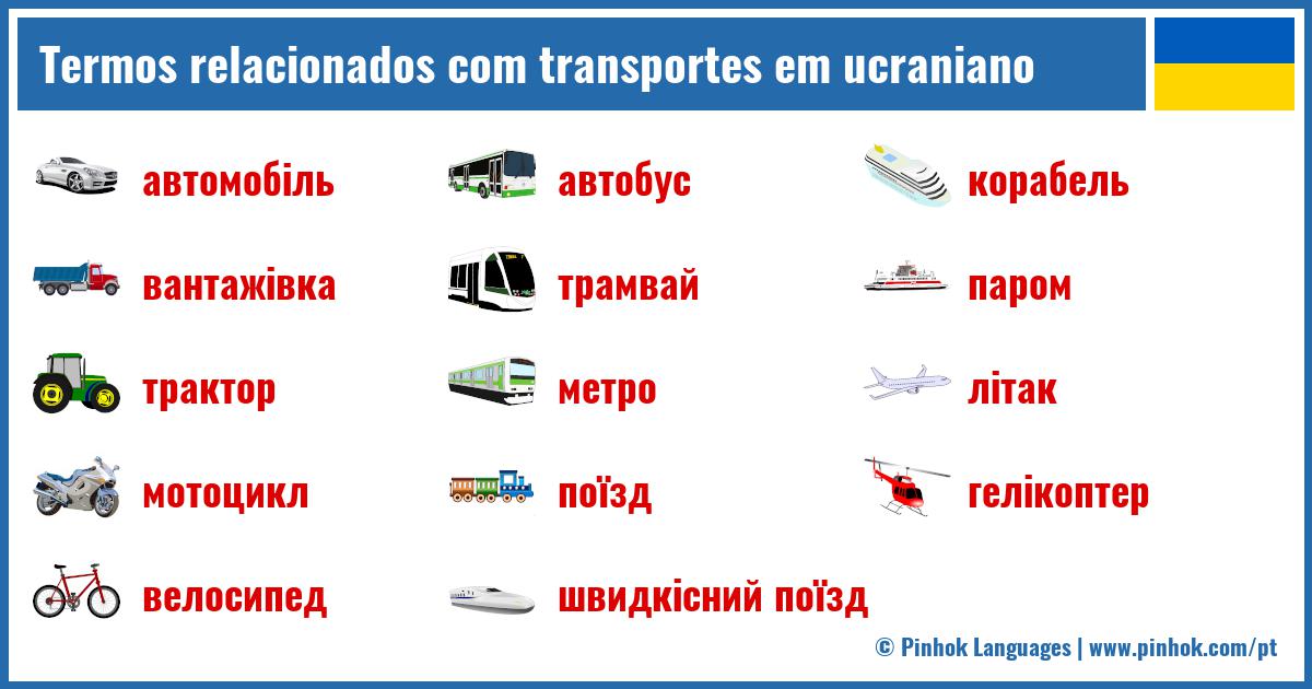 Termos relacionados com transportes em ucraniano