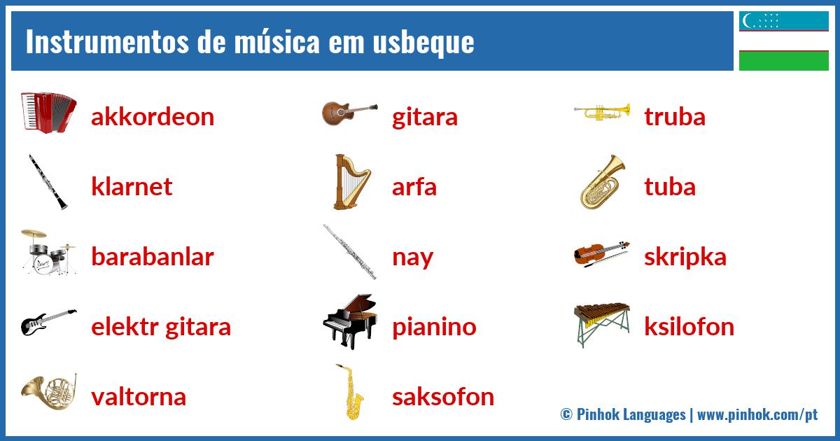 Instrumentos de música em usbeque