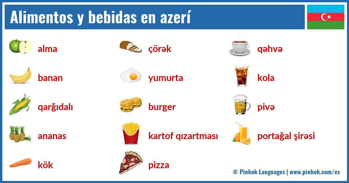 Alimentos y bebidas en azerí