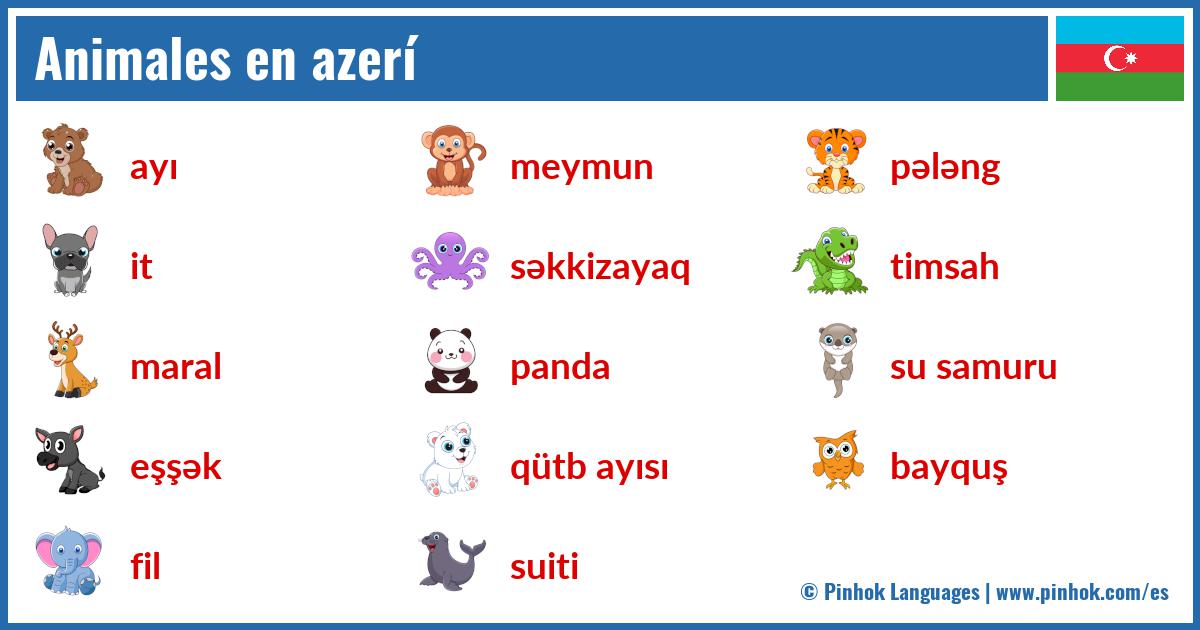 Animales en azerí