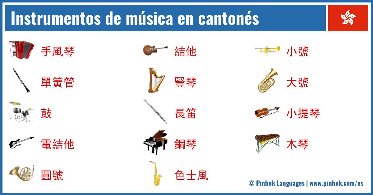 Instrumentos de música en cantonés