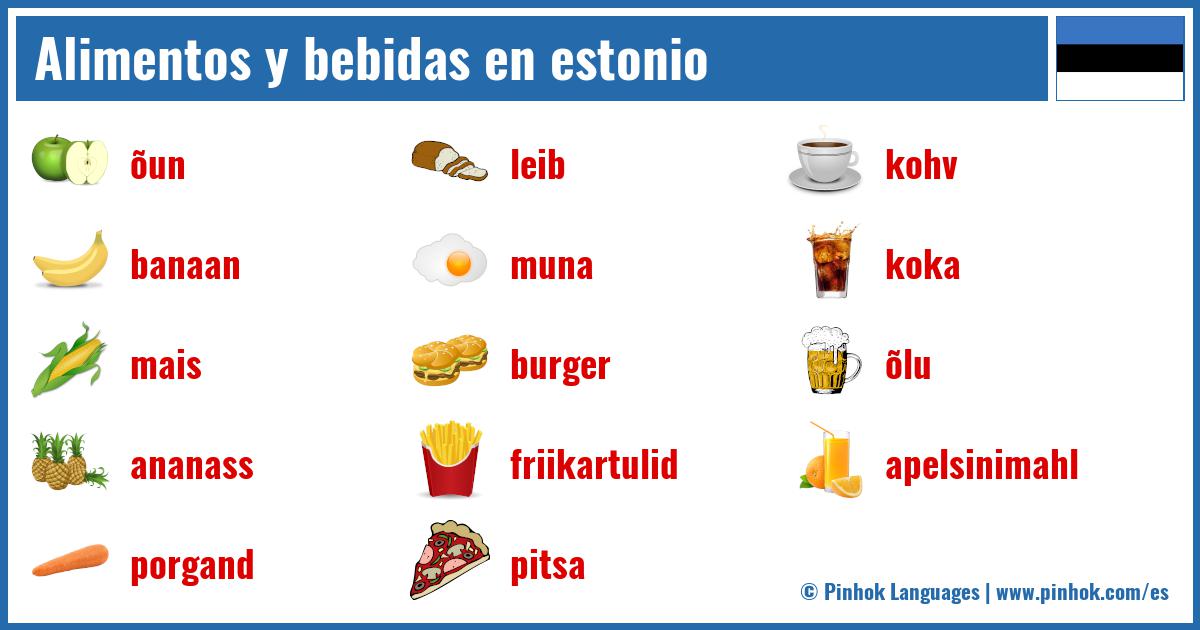 Alimentos y bebidas en estonio