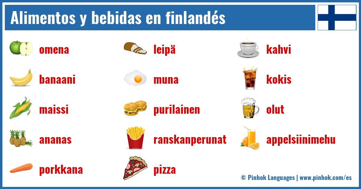 Alimentos y bebidas en finlandés