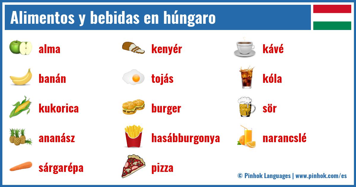 Alimentos y bebidas en húngaro