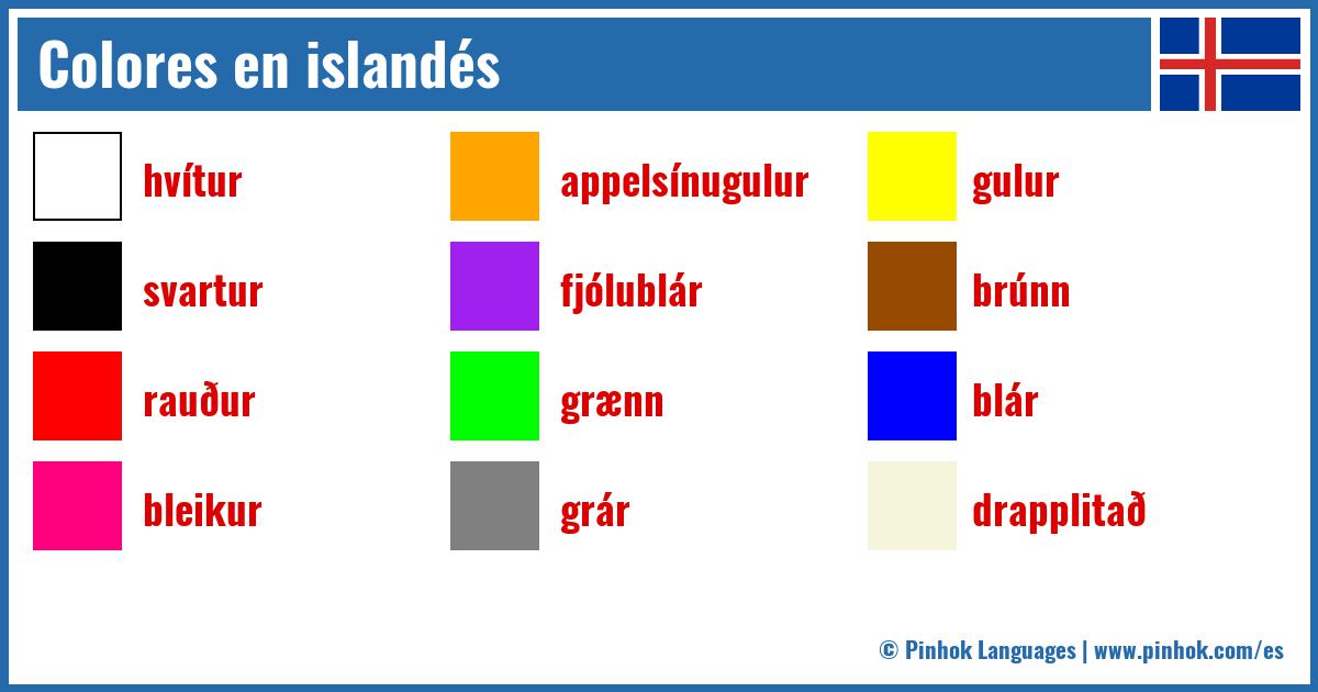 Colores en islandés