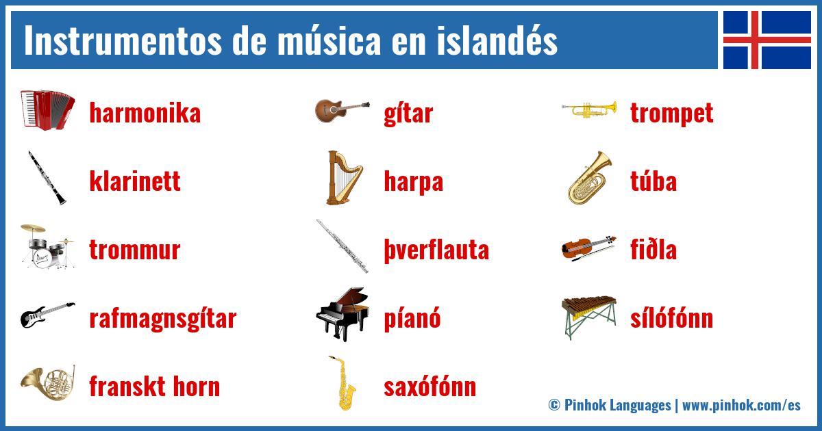 Instrumentos de música en islandés
