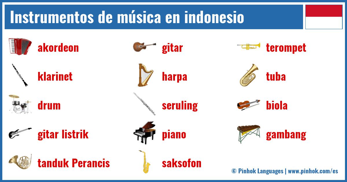 Instrumentos de música en indonesio