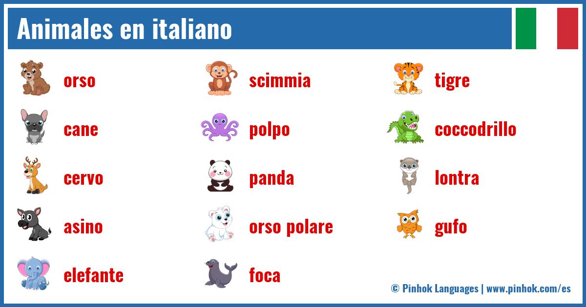 Animales en italiano