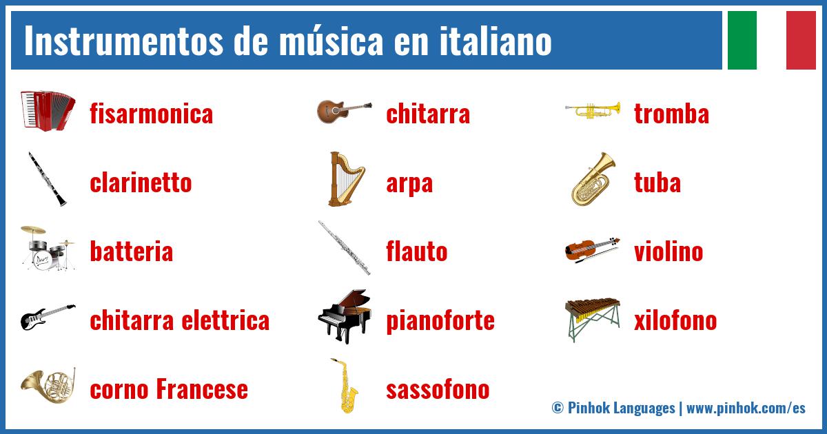 Instrumentos de música en italiano