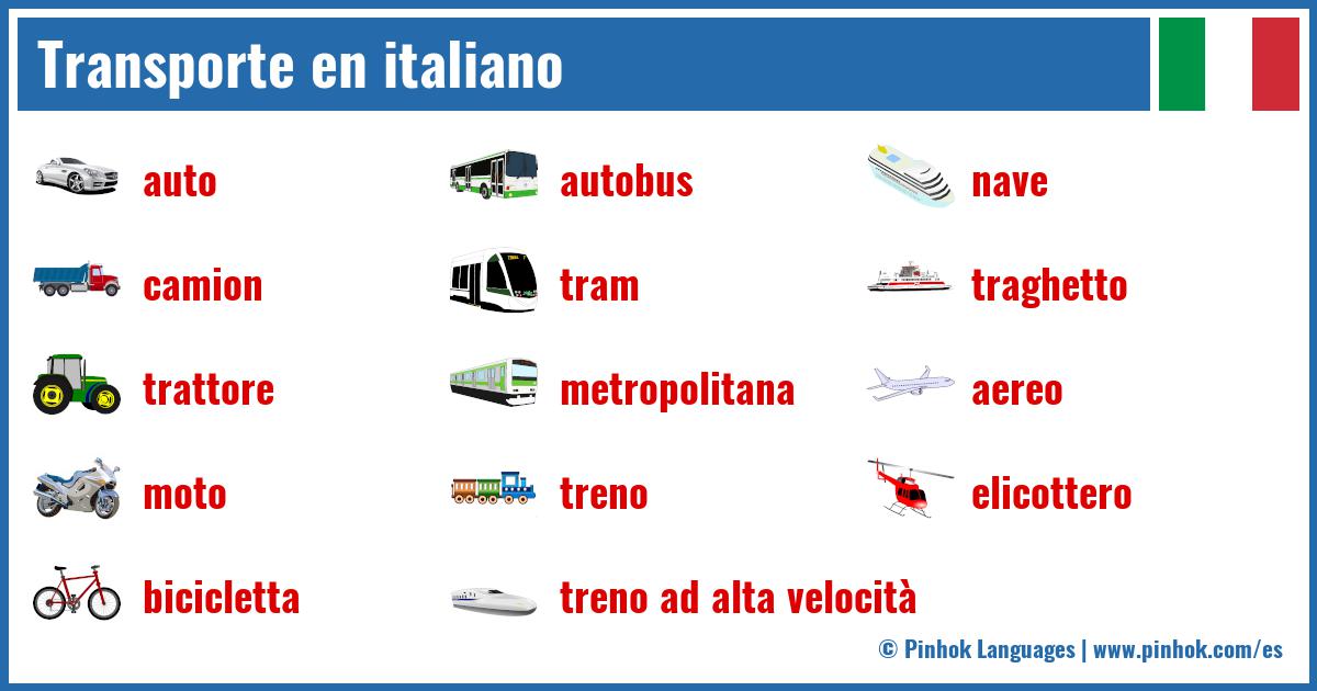 Transporte en italiano
