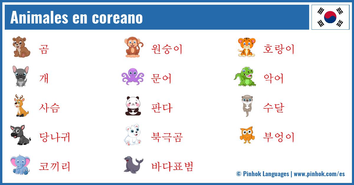 Animales en coreano