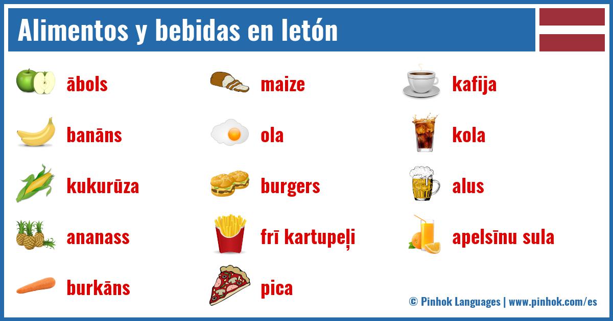 Alimentos y bebidas en letón