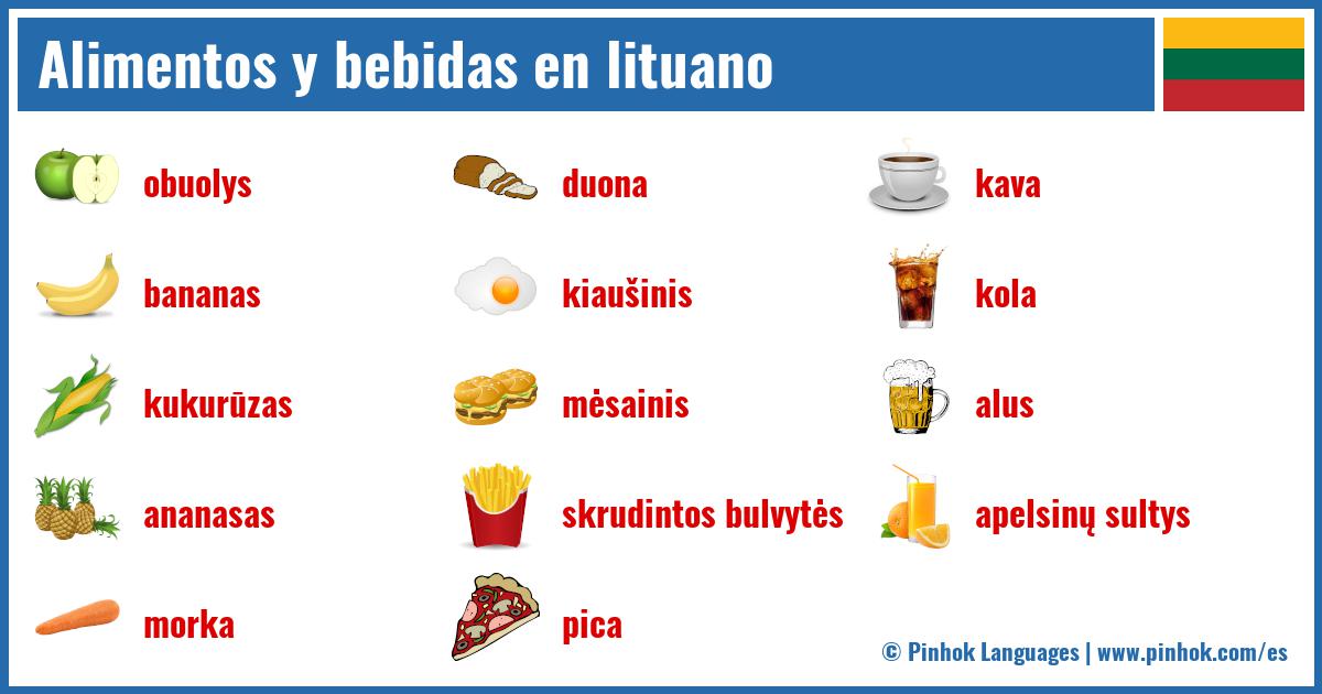 Alimentos y bebidas en lituano