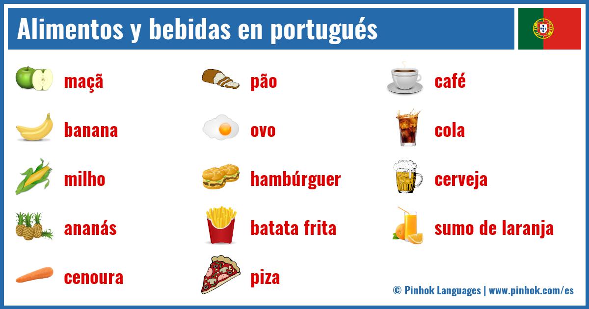 Alimentos y bebidas en portugués