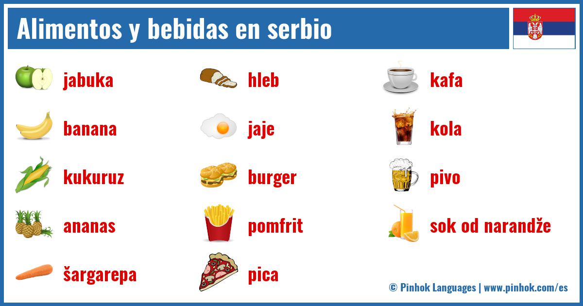 Alimentos y bebidas en serbio